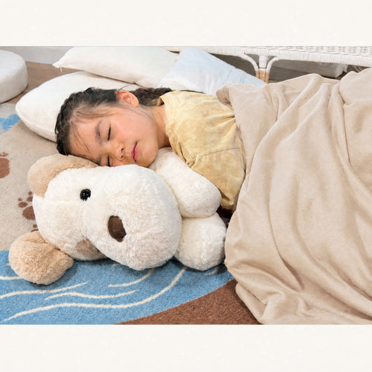 Cream Weighted Plush Dog (6 lbs) + Keychain