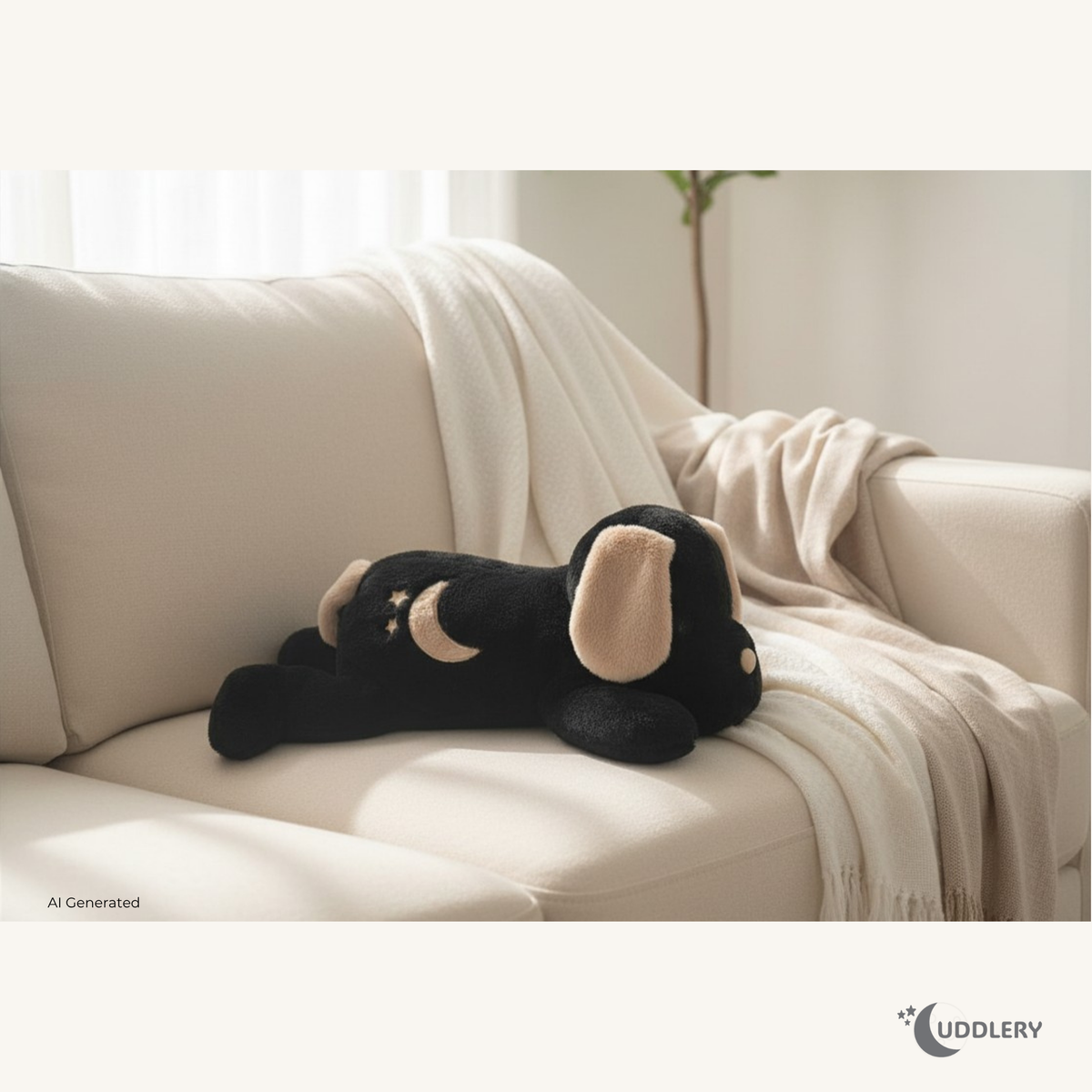 Luxury Black Dog Weighted Plush (6 LBS) + Keychain