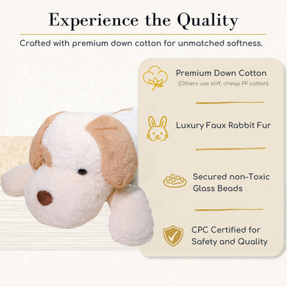 Cream Weighted Plush Dog (6 lbs) + Keychain