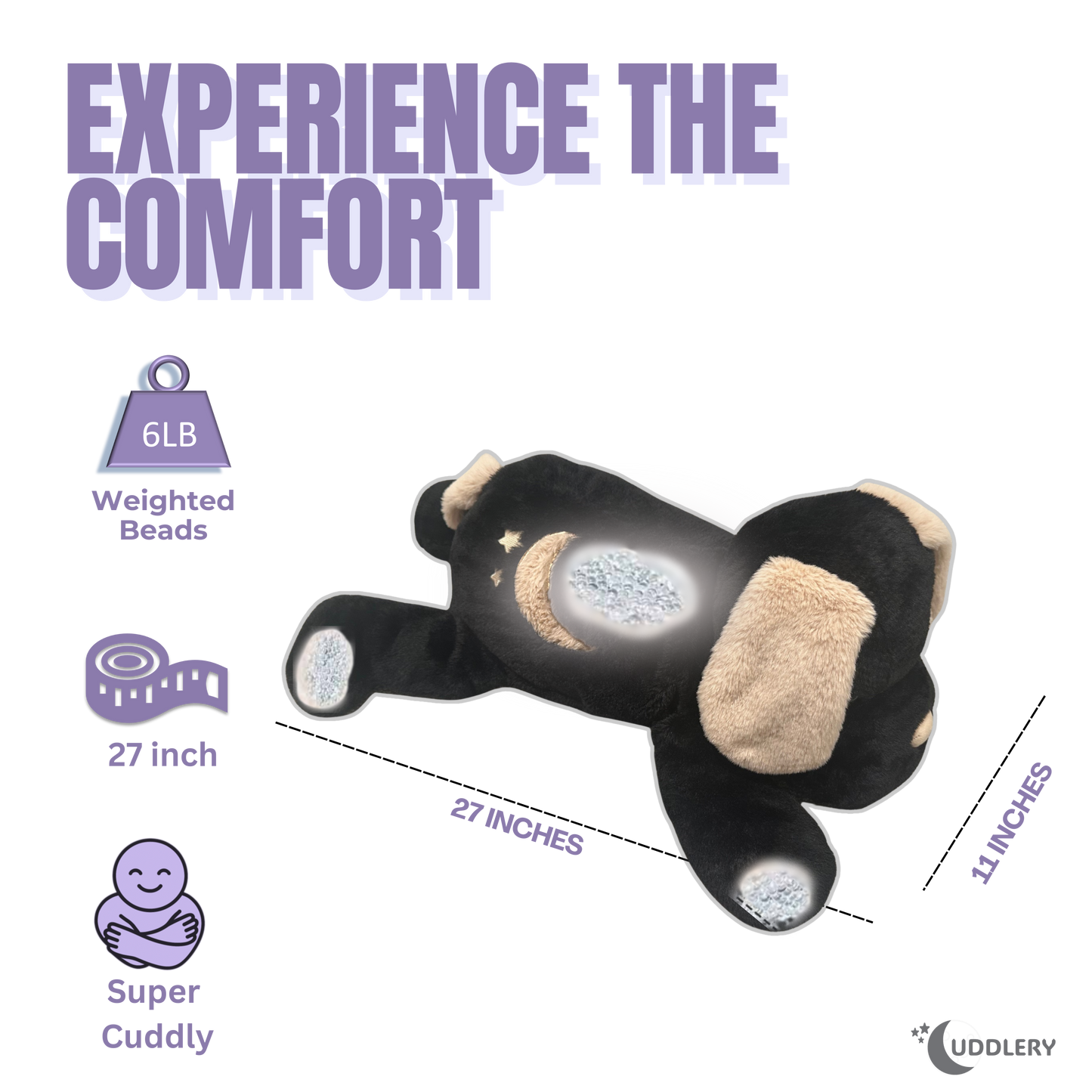 Luxury Black Dog Weighted Plush (6 LBS)