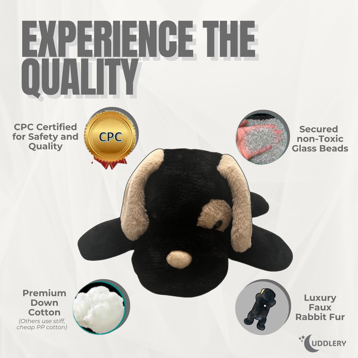 Luxury Black Dog Weighted Plush (6 LBS) + Keychain
