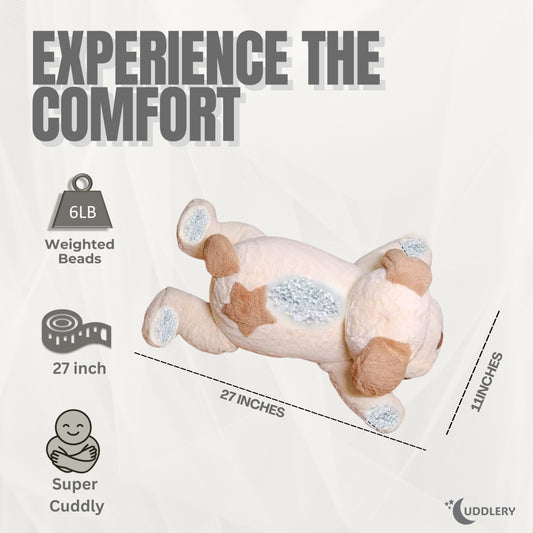 Luxury Cream Dog Weighted Plush (6 LBS) + Keychain