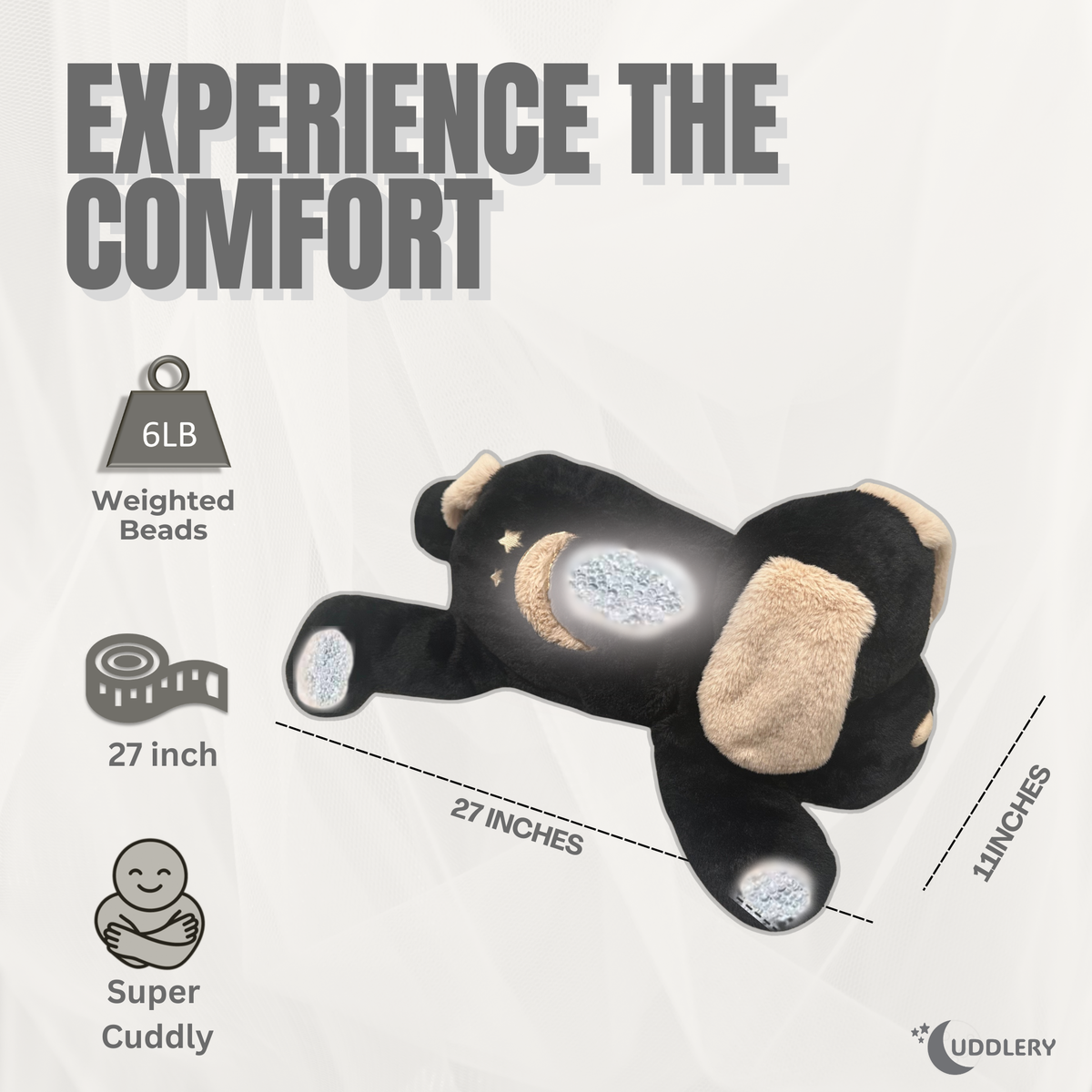 Luxury Black Dog Weighted Plush (6 LBS) + Keychain
