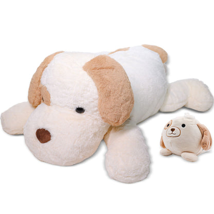 Cream Weighted Plush Dog (6 lbs) + Keychain